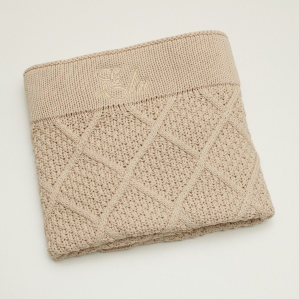 Baby Strickdecke Diamond, Beige