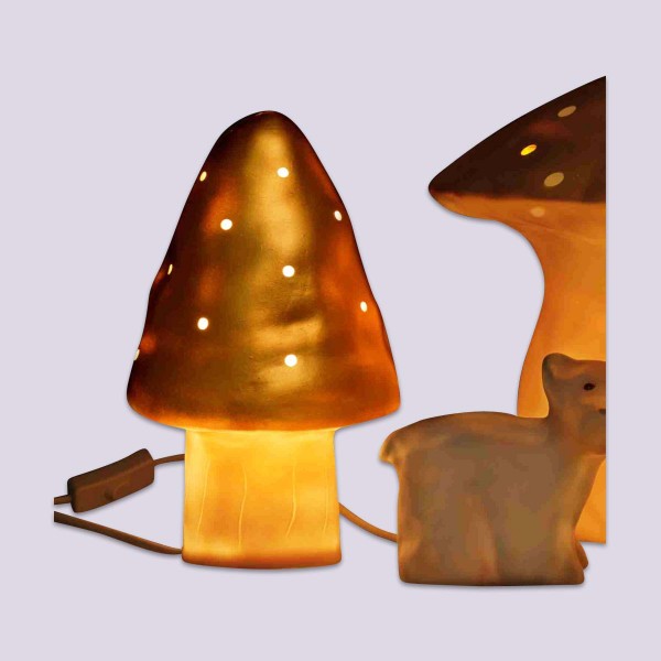 Nachtlicht kleiner Pilz, gold, 1