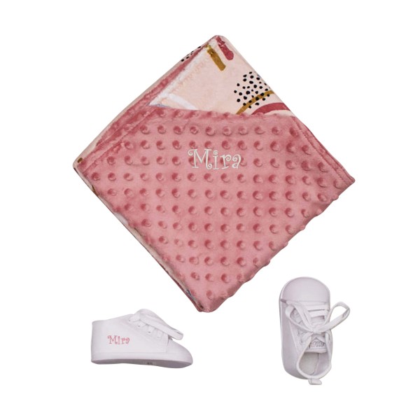 Set cadeau bébé couverture &amp; chaussures