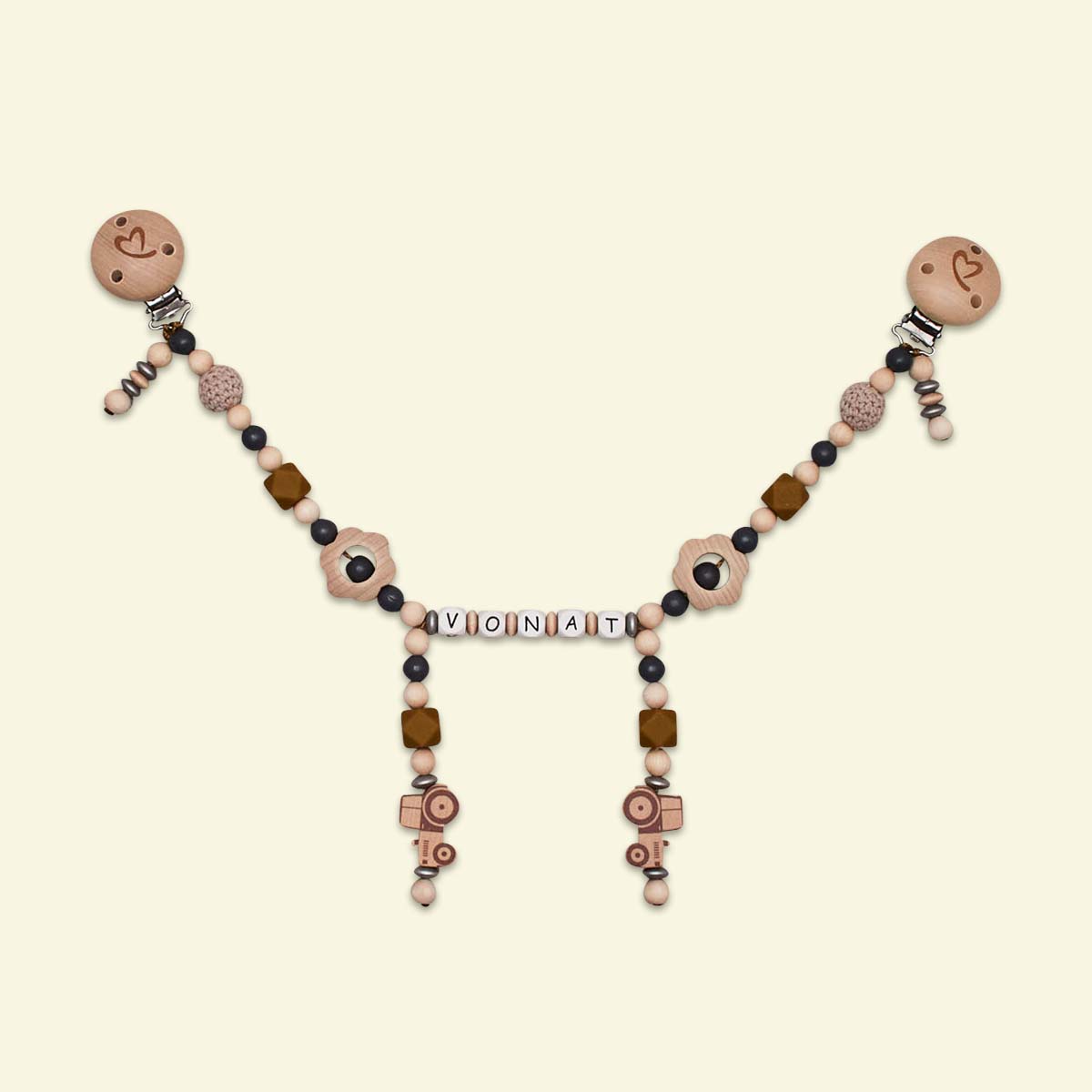 Chaine De Poussette En Bois Landau Jouet Bebe Collier D