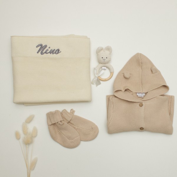 Knitted Baby Gift Set Deluxe, Cream
