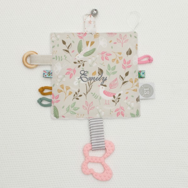 Baby crackle cloth, flowers &amp; birds