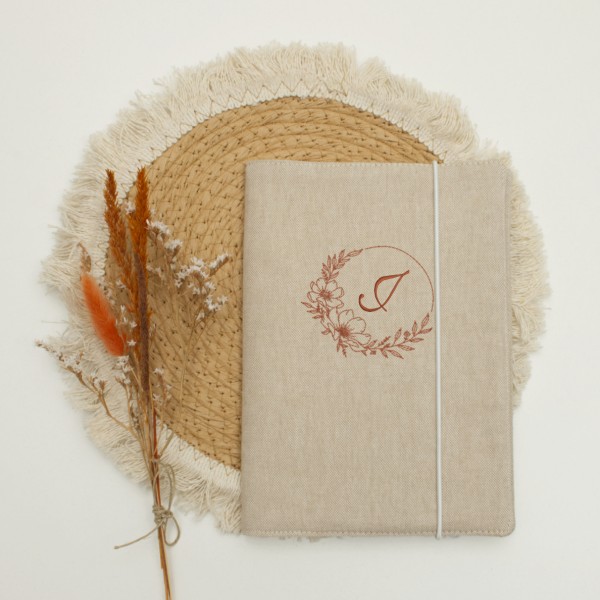 Health booklet cover, flower tendril