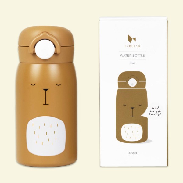 Small Steel Bottle Bear 320ml, Fabelab