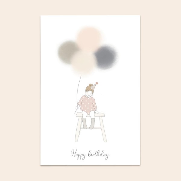 Carte de vœux, &#039;Happy Birthday&#039;, fille