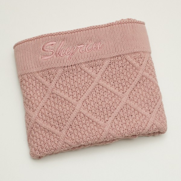Baby Strickdecke Diamond, Blush Pink