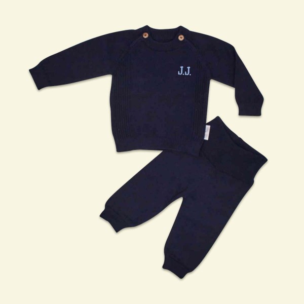 "Baby-Strickset ""Basics"", Strickpullover & Hose, Navy, 1"