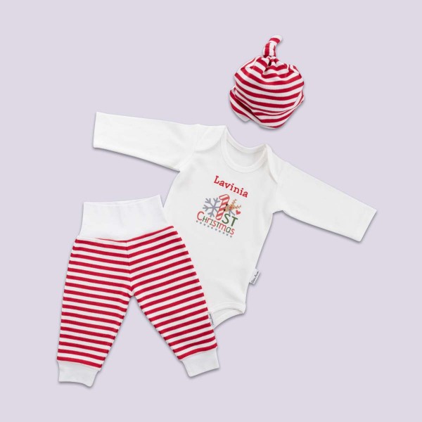 Body & Hose-Set, 1st Christmas, Rot gestreift, 1