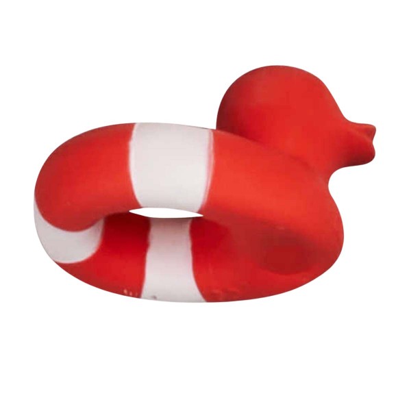 Teething and bath toy, duck red
