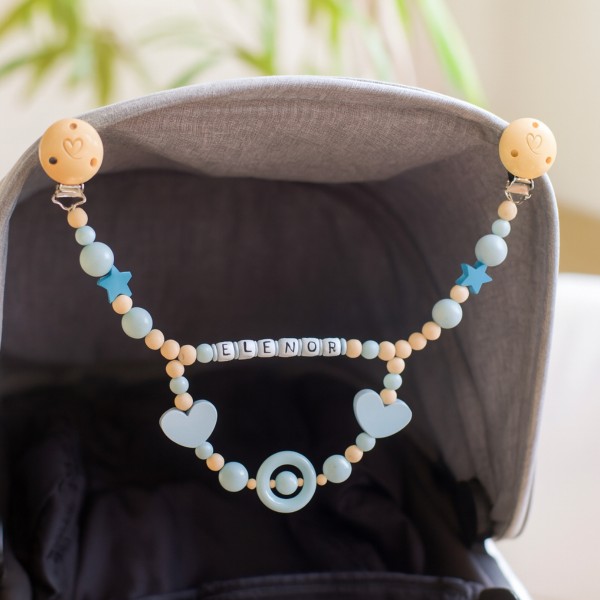 Chaîne d&#039;activités pour poussette, Balançoire, bleu, personnalisé