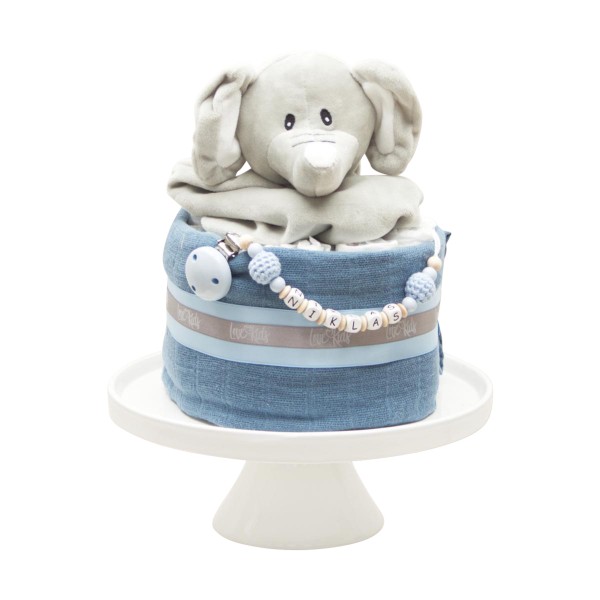 Nappy cake Elephant Mini, Love Kids