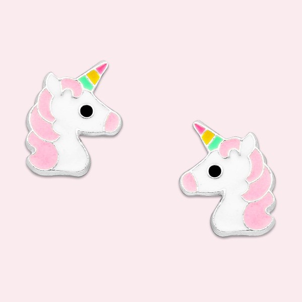 Earrings, unicorn head