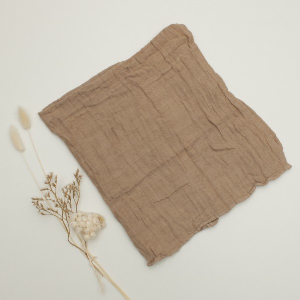 Muslin cloth with name 65x65 cm, beige