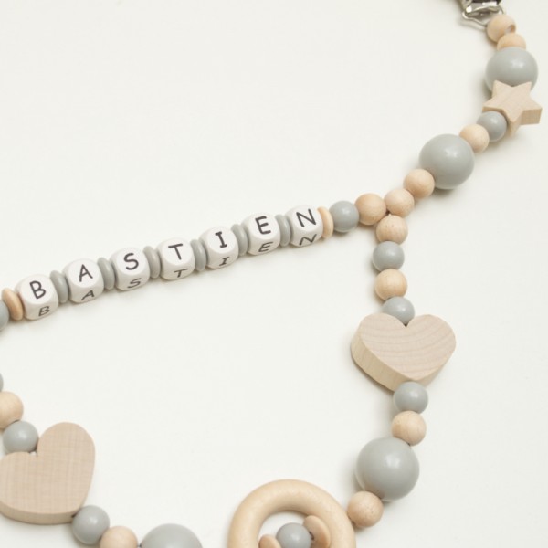 Pram chain, Swing, grey, personalised
