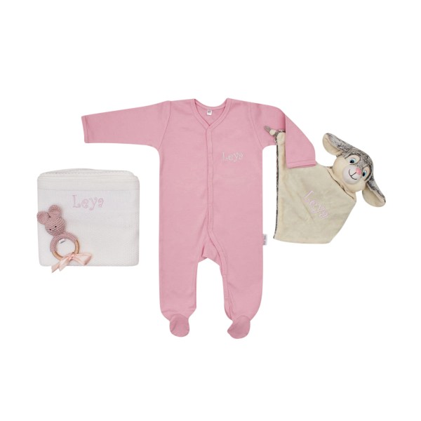 Set cadeau pour bébé Dors bien, lapin rose