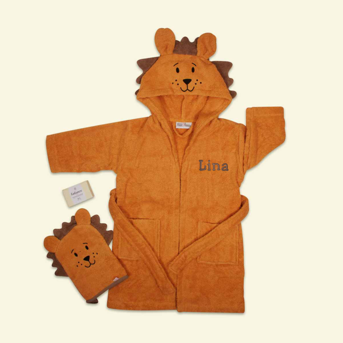 Peignoir gant de toilette savon pour enfants Le roi lion