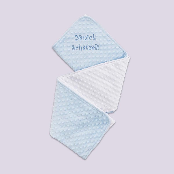 Babydecke, Zweifarbige Blau, Minky, 1