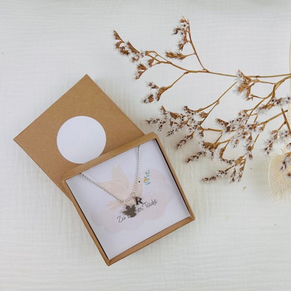 Collier avec ange gardien pour le baptême, Love Kids