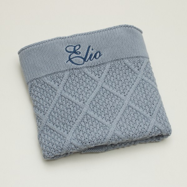 Baby Strickdecke Diamond, Blue
