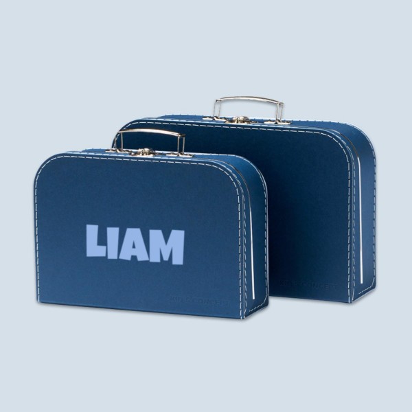 Set de 2 valises en carton bleu