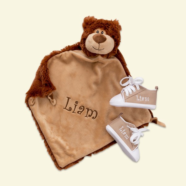 Comforter &amp; Baby shoes, Bear und Sand