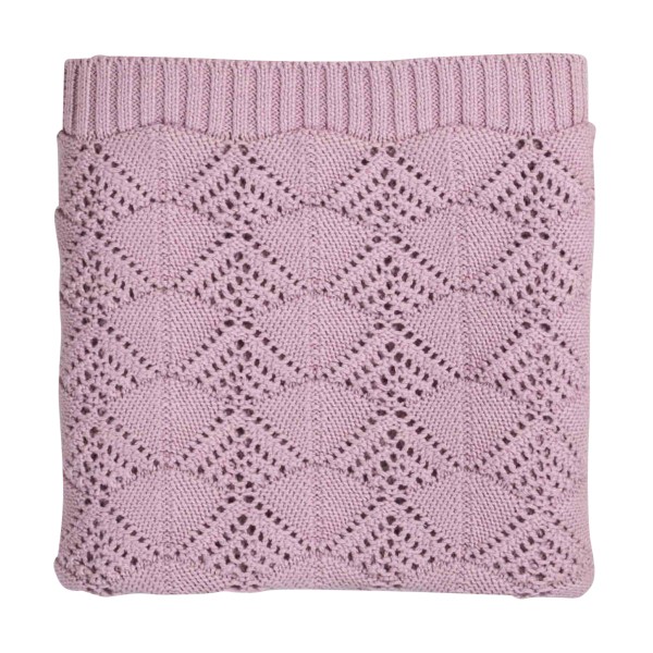 Couverture vintage, tricotée, mauve