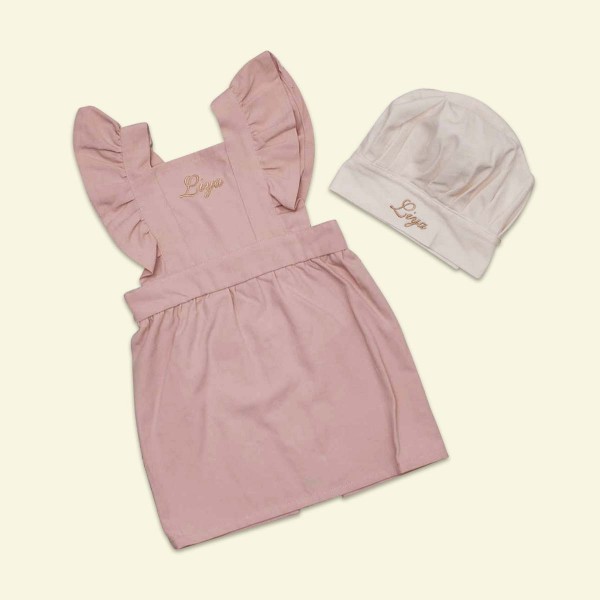 Schürze mit Kochmütze, 'Dusty Pink', 1