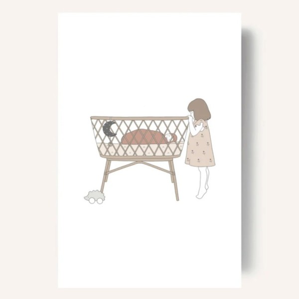 Carte de vœux de naissance « Grande sœur fière »