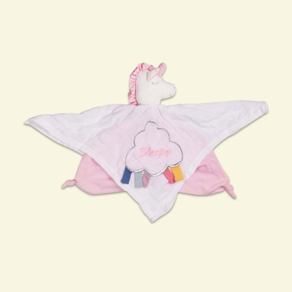 Schmusetuch Einhorn, Rosa Bio, 1