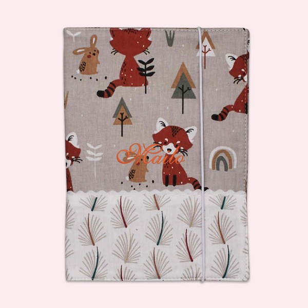 Handmade Gesundheitsheft-Hülle, 'Fuchs und Hase', 1