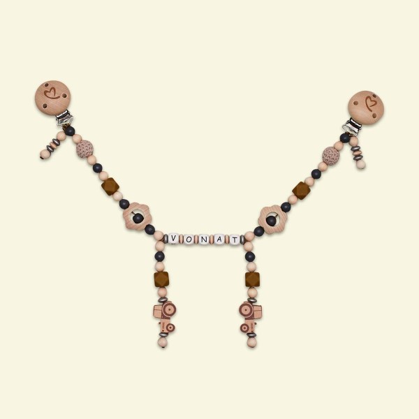 Chaine de Poussette en Bois Landau Jouet Bebe Collier D