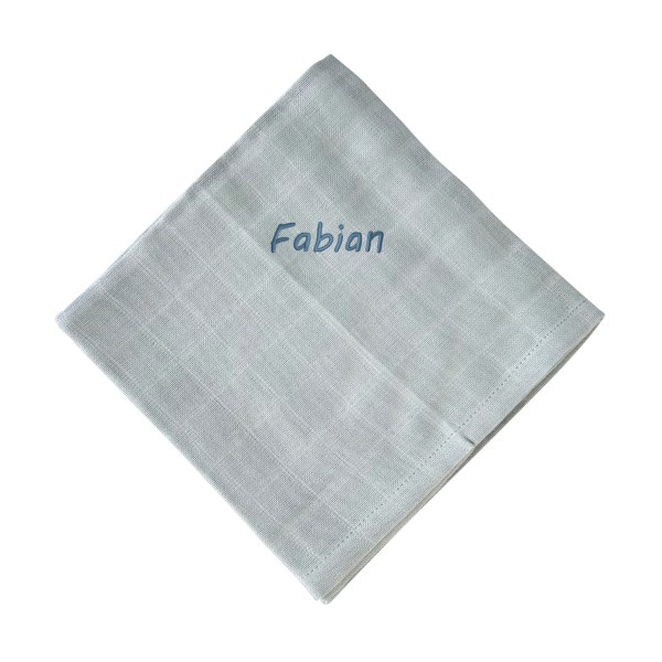 Lange avec nom 60x60 cm, bleu cottage, Fabelab