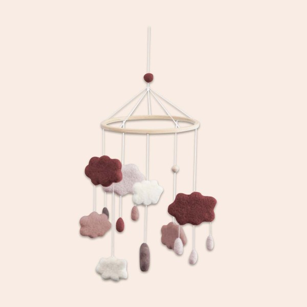 Wolkenmobile, Filz, Beerenrot, 1
