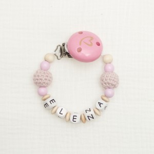 Vorschau: Nuggikette mit Namen aus Holz, Rosa Vorschau: Nuggikette mit Namen aus Holz, Rosa