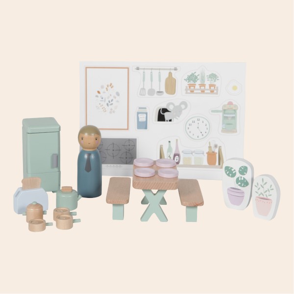 Doll&#039;s House Play Set Kitchen - 19 pieces