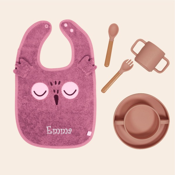 Bib & Tableware Set, Professor Owl