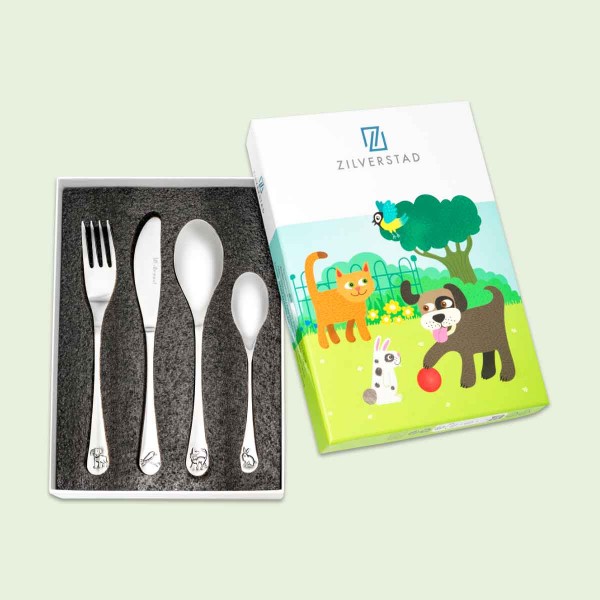 Four-piece children&#039;s cutlery set, &#039;Pets&#039;