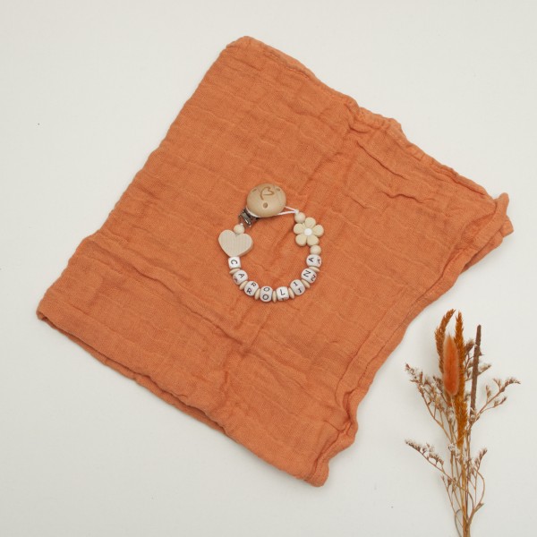 Nuscheli &amp; Nuggikette mit Namen, Clay