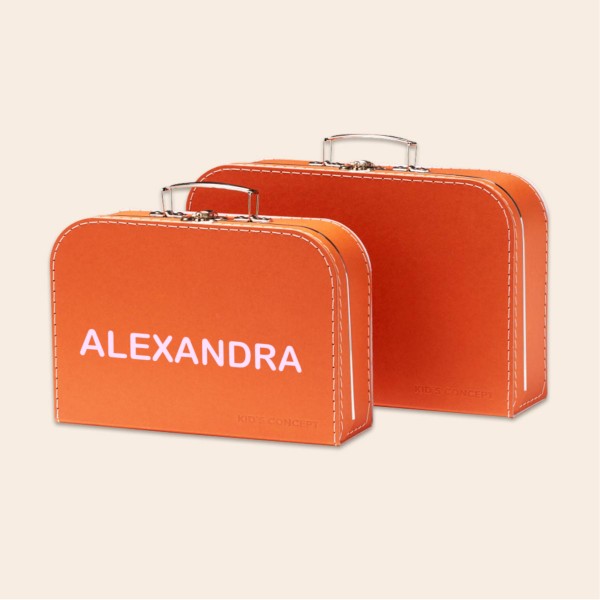Cardboard Suitcase Set of 2 Rust, Kids Concept