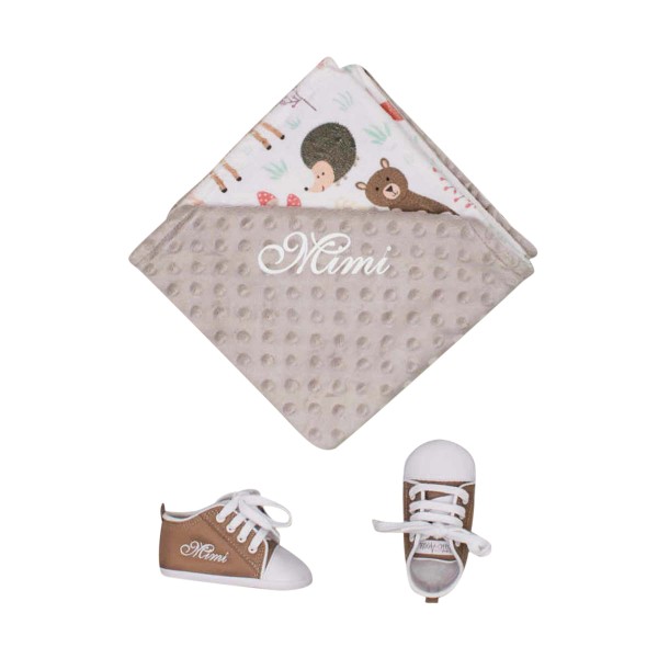 Geburtsgeschenk Set Babydecke Waldtiere