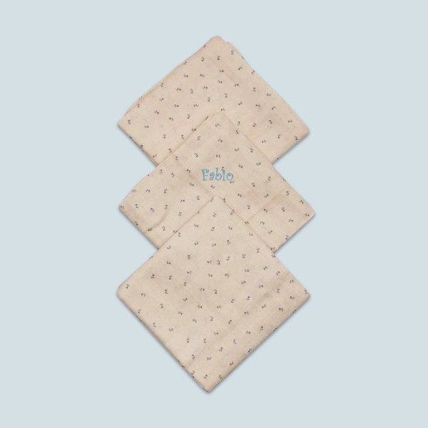 3-er Set Muslin Nuschi Petit Bisou Blue, 1