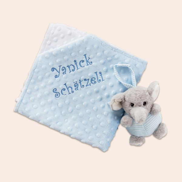 Glockenspiel &amp; Minky Decke, Elefant und Blau