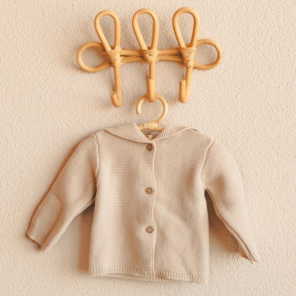 Baby Strickjacke mit Kapuze, Beige