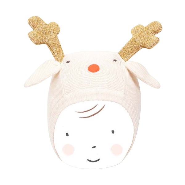 Knitted Bonnet Reindeer