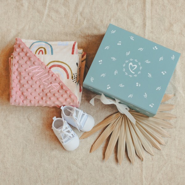 Set cadeau bébé couverture &amp; chaussures