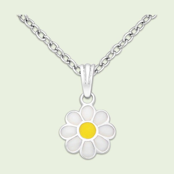 Collier 38cm, avec pendentif, Fleur