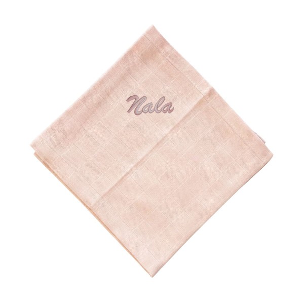 Swaddle cloth with name 60x60 cm, Dusty Rose, Fabelab