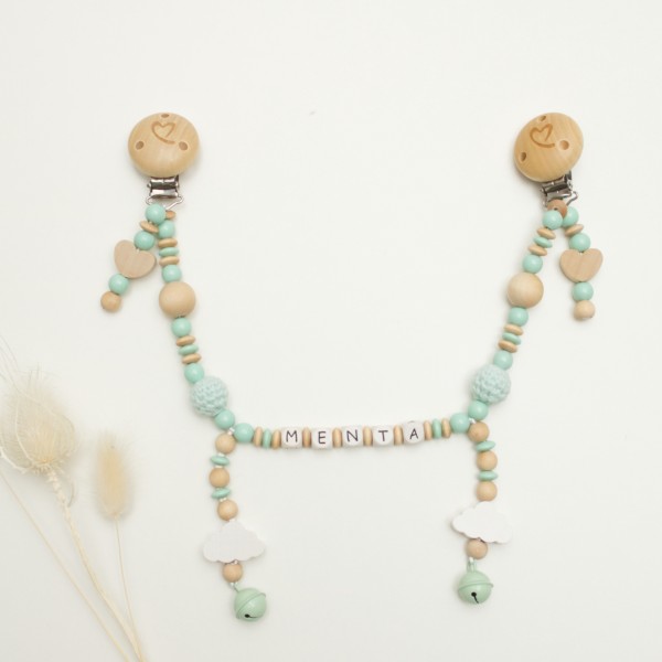 Kinderwagenkette, Glöckchen & Wolke, Mint