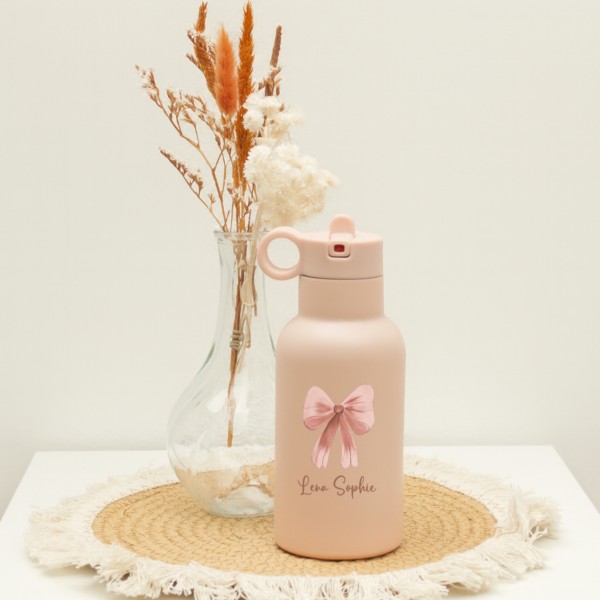 Kinder Trinkflasche Schleife 350 ml, Blush Pink