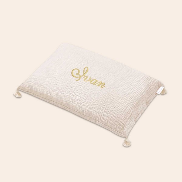 Decorative Cushion with Tassels, Beige, 60x50